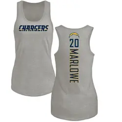 Dean Marlowe Los Angeles Chargers Women's by Backer Tri-Blend Tank Top - Ash