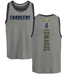 Gus Edwards Los Angeles Chargers Men's by Backer Tri-Blend Tank Top - Ash