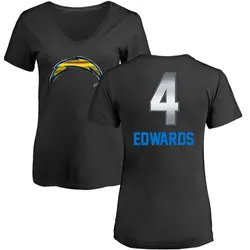 Gus Edwards Los Angeles Chargers Women's Black by Midnight Mascot T-Shirt -