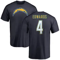 Gus Edwards Los Angeles Chargers Youth Navy by Name & Number T-Shirt -