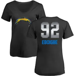 Justin Eboigbe Los Angeles Chargers Women's Black by Midnight Mascot T-Shirt -