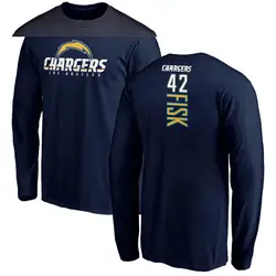 Tucker Fisk Los Angeles Chargers Men's Navy Backer Long Sleeve T-Shirt -