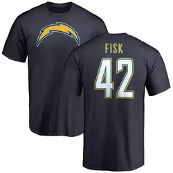 Tucker Fisk Los Angeles Chargers Men's Navy by Name & Number T-Shirt -